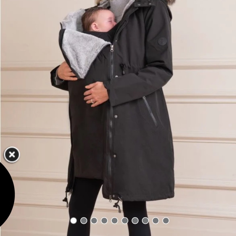 3 in 1 Winter Maternity Parka—without fur hood attachment